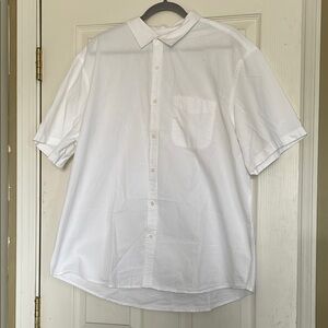 Old Navy Button Up Shirt Mens XXL White Everyday Regular Fit Preppy Church NWT